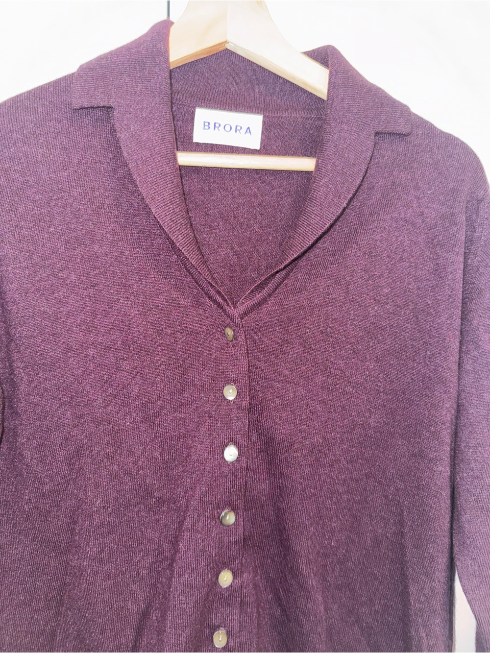 Brora cashmere Plum Button-Front Cardigan - Picture 5 of 6